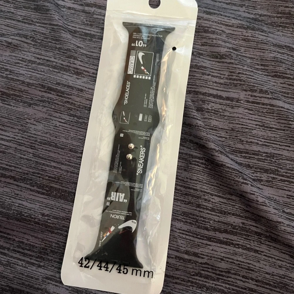 Nike Inspired Silicone Sport Band for Apple Watch (42/44/45mm) – Black Hypebeast
